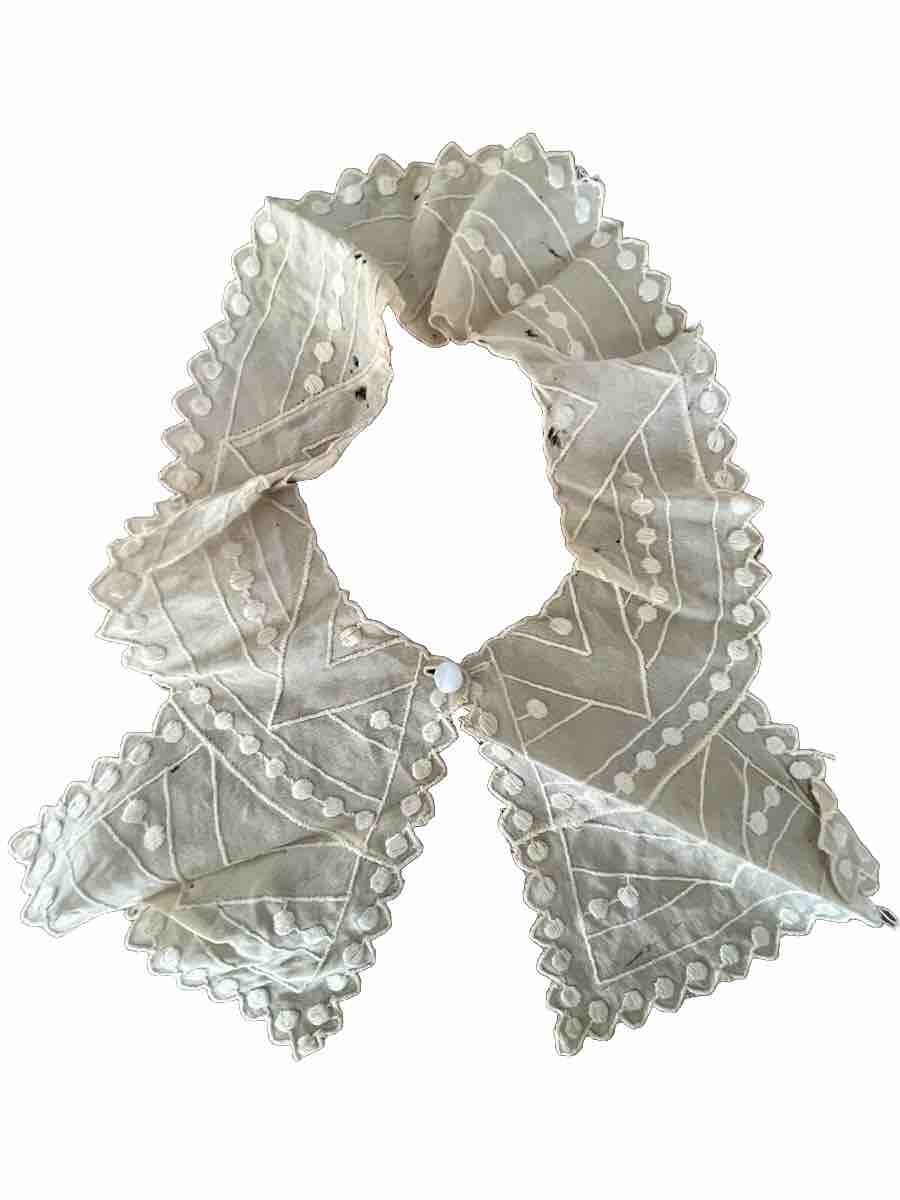 Antique Collar Cutter Fragment Remnant Sewing Fabric