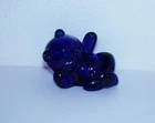Fenton Cobalt Blue Reclining Bear Figurine Undecorated