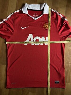 Maillot Manchester United 2010-2011 Domicile - Nike, Homme S, Rouge, Rare