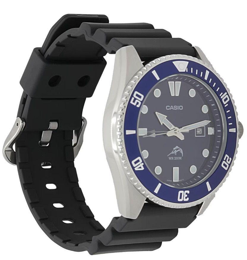 Casio MDV106B-2A, Men's Analog Watch, Black Resin Band, Date, 200