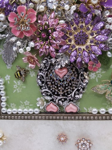 ARTE DE JOYERÍA - Hermosos diamantes de imitación, esmalte, flores de perlas de imitación, tres mariposas - Imagen 6 de 16
