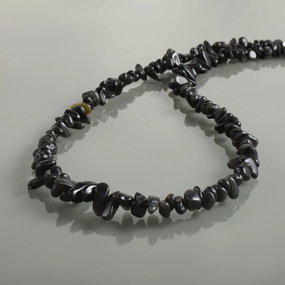 Ossidiana Nera Grado A - Filo Di Sfere Lisce Da 3 Mm - Foto 5