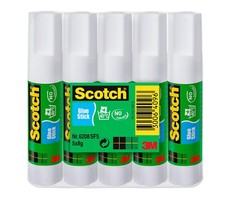 3M Scotch Permanent Glue Stick - 1 Pack of 5 Sticks, 8g per Stick - Ideal for Pa