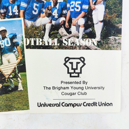 Mini poster calcio BYU Cougars 1984 17" X 11" campioni nazionali Robbie Bosco - Foto 4 di 5