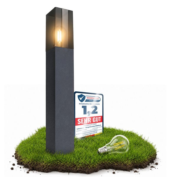 BOSEA-A Wegeleuchte Smoky IP44 Mit LED E27 Warmweiß 4W Pollerleuchte Bodenlampe-image