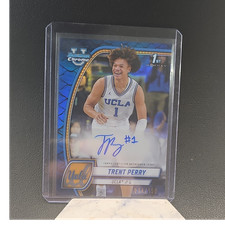 Topps 2024-25 Bowman Chrome Trent Perry UCLA #67 Blue Reptilian Auto /150