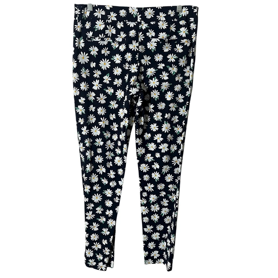 Old Navy Pants Womens 6 Pixie Ankle Daisy Print Stretch Blue White - Image 3 of 4