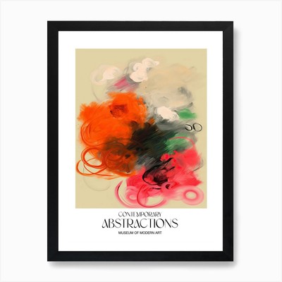 Pinselstrich Blumen Abstrakt 3 Exh Gerahmtes Wandbild Poster Leinwanddruck Bild