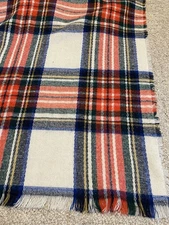 Old Navy Plaid Rectangular Blanket Scarf Shawl Pashmina Red Blue Black White