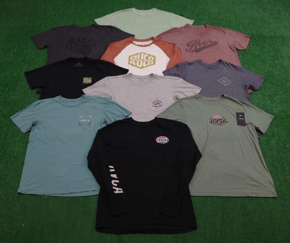 Lot Of 10 RVCA T Shirt Size Medium Surf Graphic Tees-image