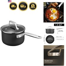 1.5 Quart Saucepan with lid, Burnt also Non stick, Induction, Scratch-resista...