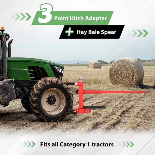 3 Punkt Heuballen Speer Anhängerkupplung Aufnahme mit Schwanenhalskugel für Kat 1 Traktor - Bild 19 von 48