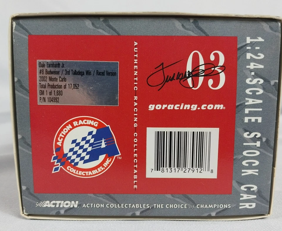 Dale Earnhardt Jr #8 Budweiser 2002 Talladega Win 1:24 литая + шляпа и ремень - Изображение 4 из 4
