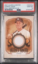 2021 ALLEN & GINTER FULL-SIZE RELICS B #AGAAJ AARON JUDGE PSA 10