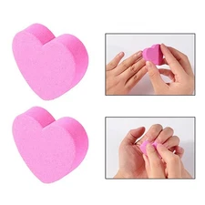 20/50Pcs Heart Shape Sponges Nail Files Double Side Buffer Sanding Pedicures