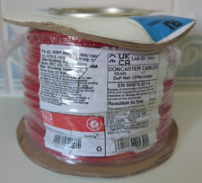 RS PRO Red Tri-rated Panel Cable 0.75 mm� CSA,1 kV dc 600 V ac 14 A 100m - New