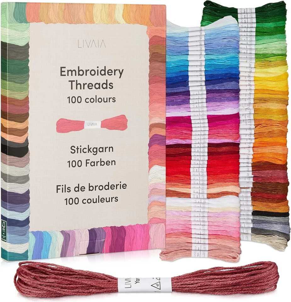 100 Skeins Cotton Embroidery Thread Bundles Cross Stitch Thread Floss Cotton - Image 2 of 4