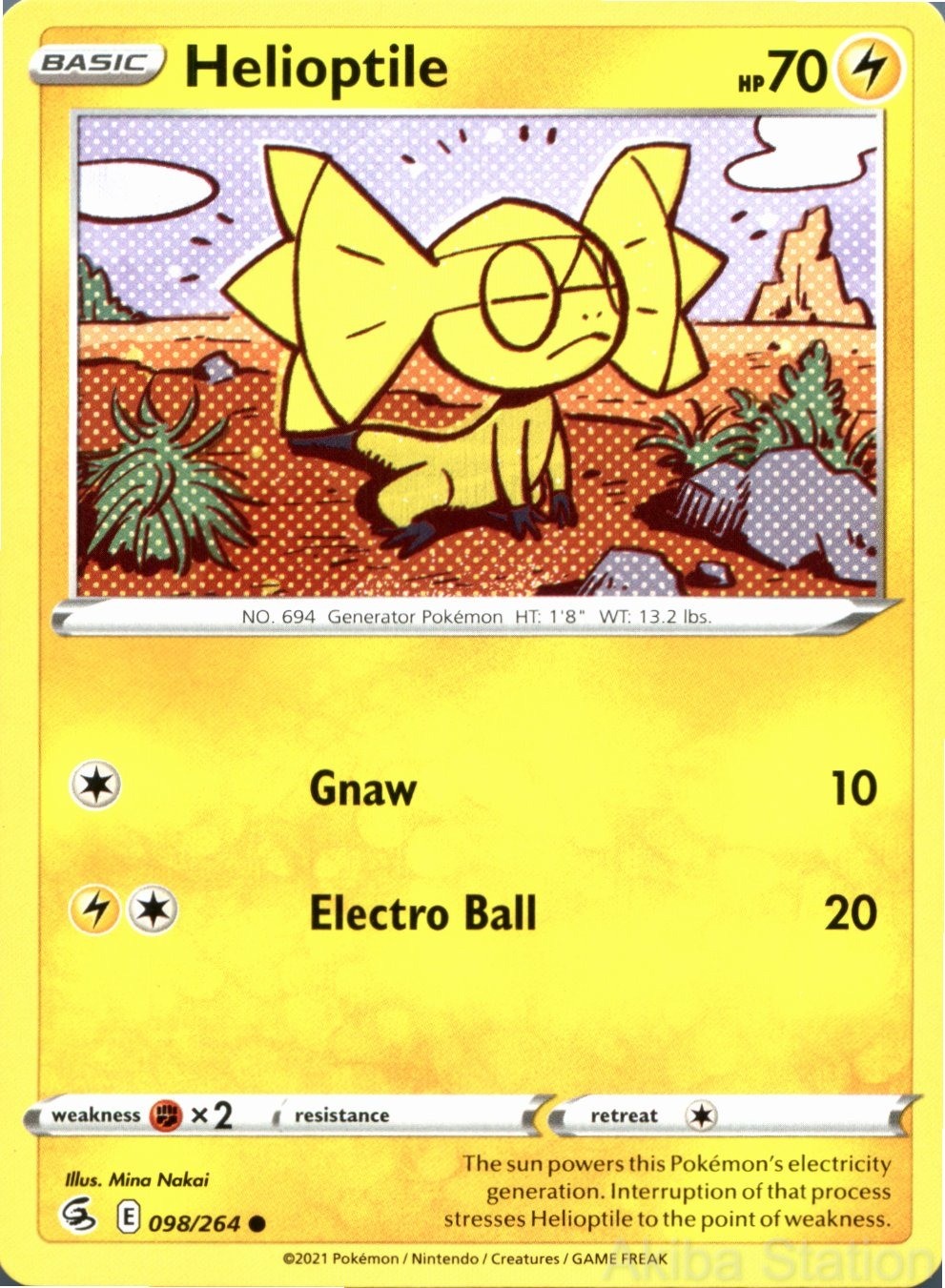 HELIOPTILE 098/264 COMMON FUSION STRIKE POKEMON LP
