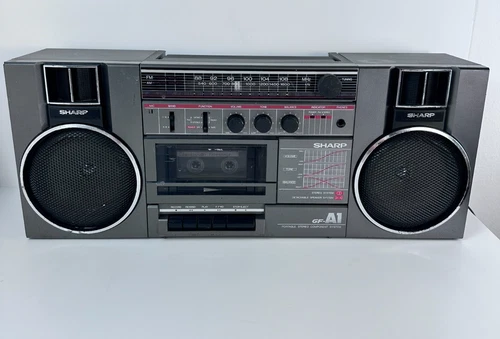 Sharp GF A1 Boombox Radio Cassette Player Vintage Portable Stereo Tested