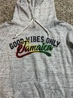 Jamaica Good Vibes Only Women’s Gray Hooded Sweatshirt Sz S — photo 3