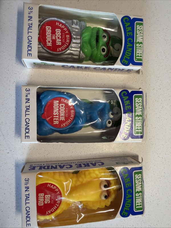 Vintage Wilton Sesame Street 1977 Birthday Cake Candle Set New Seal