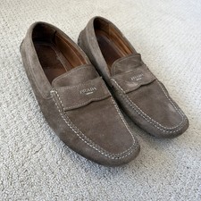 Prada Milano Suede Driving Loafers Men’s 11 US Taupe Moccasin Slip-On Penny B16