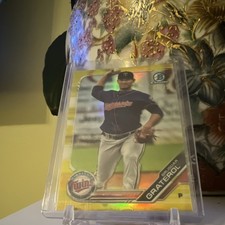 YELLOW REFRACTOR 2019 Bowman Chrome Prospects Brusdar Graterol #BCP-6 Twins #/75