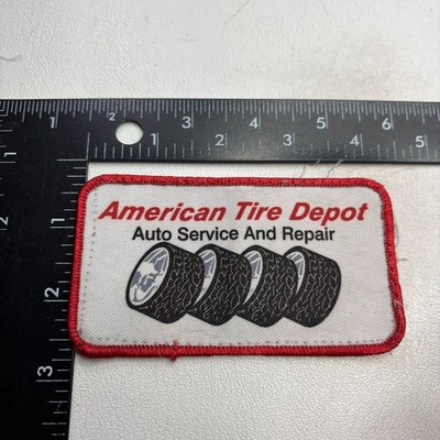 Vtg AMERICAN TIRE DEPOT AUTO SERVICE & REPAIR Car Care Uniform Patch 50KE