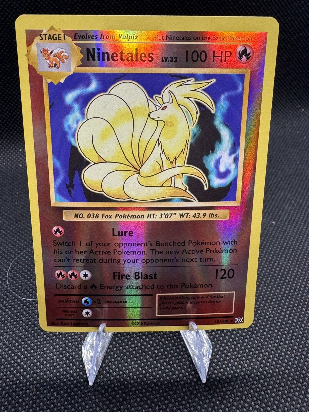 Ninetales 15/108 Reverse Holo Rare XY Evolutions 2026 Pokémon Card NM/M