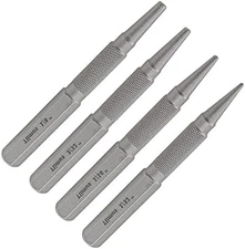 4pcs Nail Setter Punch Center Punch Set 1/32 1/16 3/32 1/8 Inch
