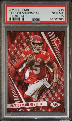COLOR MATCH PSA 10 Gem Mint Patrick Mahomes 2023 Panini Phoenix Red Seismic /199