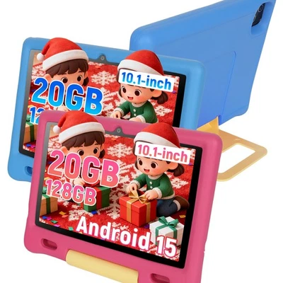 JEAZANS Android 15 Tablet for Kids 10.1 inch Octa-Core 128GB 1TB TF Card Expandable WiFi