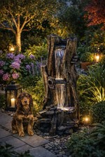 Alpine Cascading Waterfall Garden Fountain | Outdoor Water Feature | 104cm