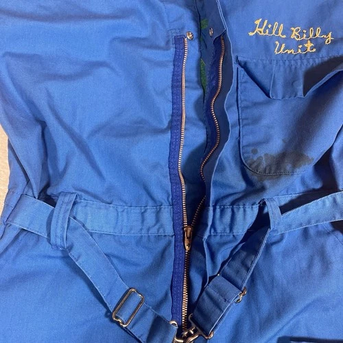 Vtg Zamora Temple Shriners Belted Coveralls Freemasons Chain Stitched *Ink Stain image 8