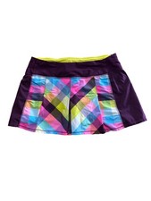 Lululemon Skirt Womens Extra Small Plaid Pace Setter Athletic Tennis Colorful