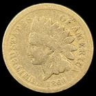 1860 Indian Head Cent - Antique United States of America 1c Penny Coin