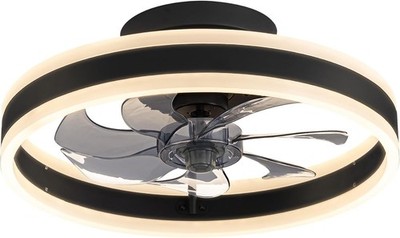 NEWSEE LED Deckenventilatoren mit Beleuchtung Wende Fernbedienung, Unterputz Modern Low Pro