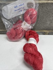 Creatively Dyed 100 Superwash Merino Yarn 2 Skein Lot Color Pink