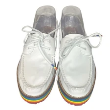 NWOB SPERRY Top Sider Pride OriginalLeather Platform Boat Shoe Women's Size 7.5