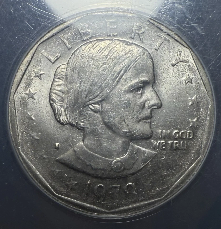 1979 S Susan B Anthony Dollar ANACS MS63 Struck Thru Grease Error Coin $1 SBA - Image 3 of 4