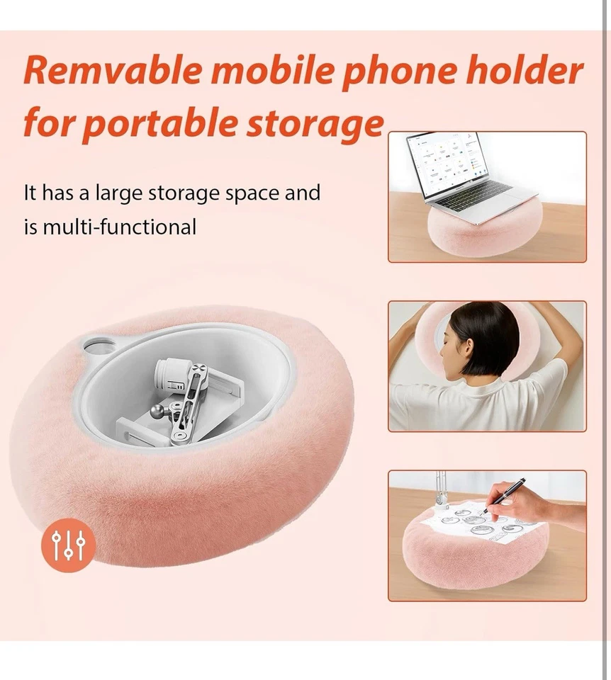 Fluffy Soft Pillow Phone Tablet Holder Stand for Bed Reading iPad Video Watching - Image 2 of 4