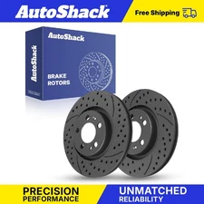 Front Drilled Slotted Brake Rotors Pair for VW Beetle Jetta City Golf City