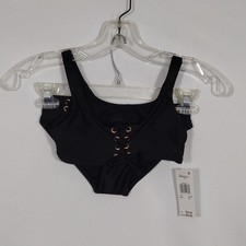 NWT Raisins Black Lace-Up Girls Two Piece Newport Swimsuit Size 7
