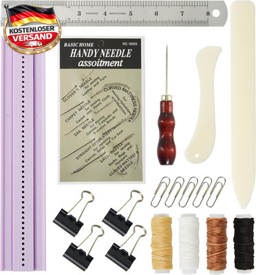 Signatur-Stanzwerkzeuge Set für Buchbinder Scrapbooking inkl. Ahle Nadel Faden