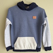 Hurley Boys Color-Block Fleece Pullover Hoodie Blue/Navy/Light Blue Size Large