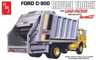 Ford C-900 Refuse Truck with Load-Packer Müllwagen 1:25 AMT Model Kit AMT1247