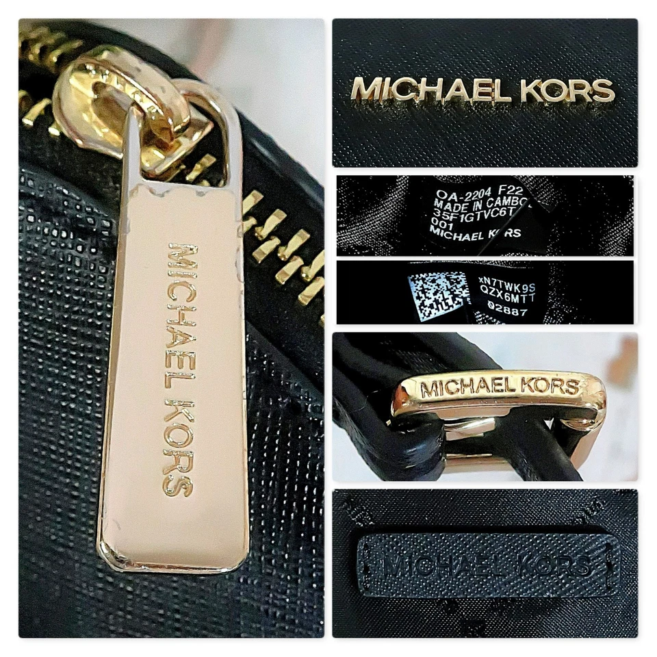 MICHAEL KORS Crossbody Bag Med JET SET Dome Black Saffiano Leather Lightly Used - Image 4 of 4