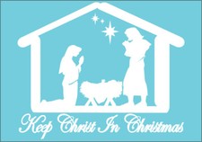 Nativity Scene Keep Chist In Christmas Vinyl Die Cut Decal Bulk Pack Of 4