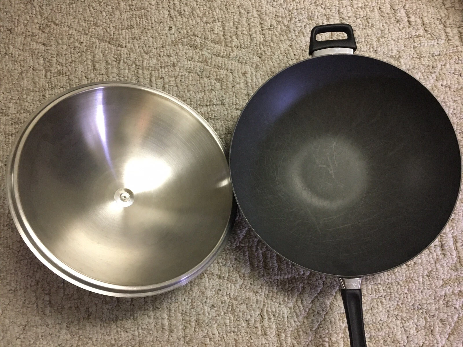 Scanpan 2001+ 14” Nonstick Wok - Made in Denmark W/Lid - NICE!