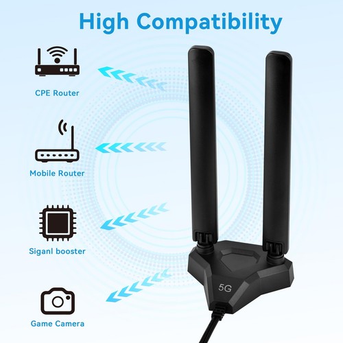 4G LTE/5G Sub-6 Antenne SMA TS9 Connecteur Broadband 8dbi 600-3980MHz Antenne... - Afbeelding 6 van 7